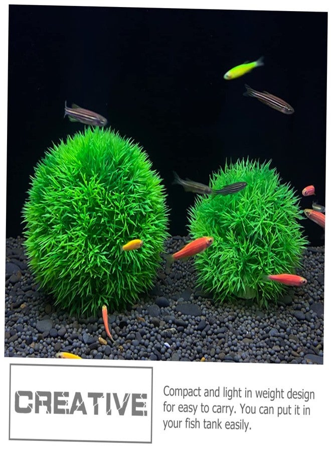 BCOATH Lifelike Aquatic Plants Decorations 2Pcs Fake Water Grass Balls for Fish Tank Aquarium Decors Lightweight Plastic Underwater Crafts for Home and Office - Image 4